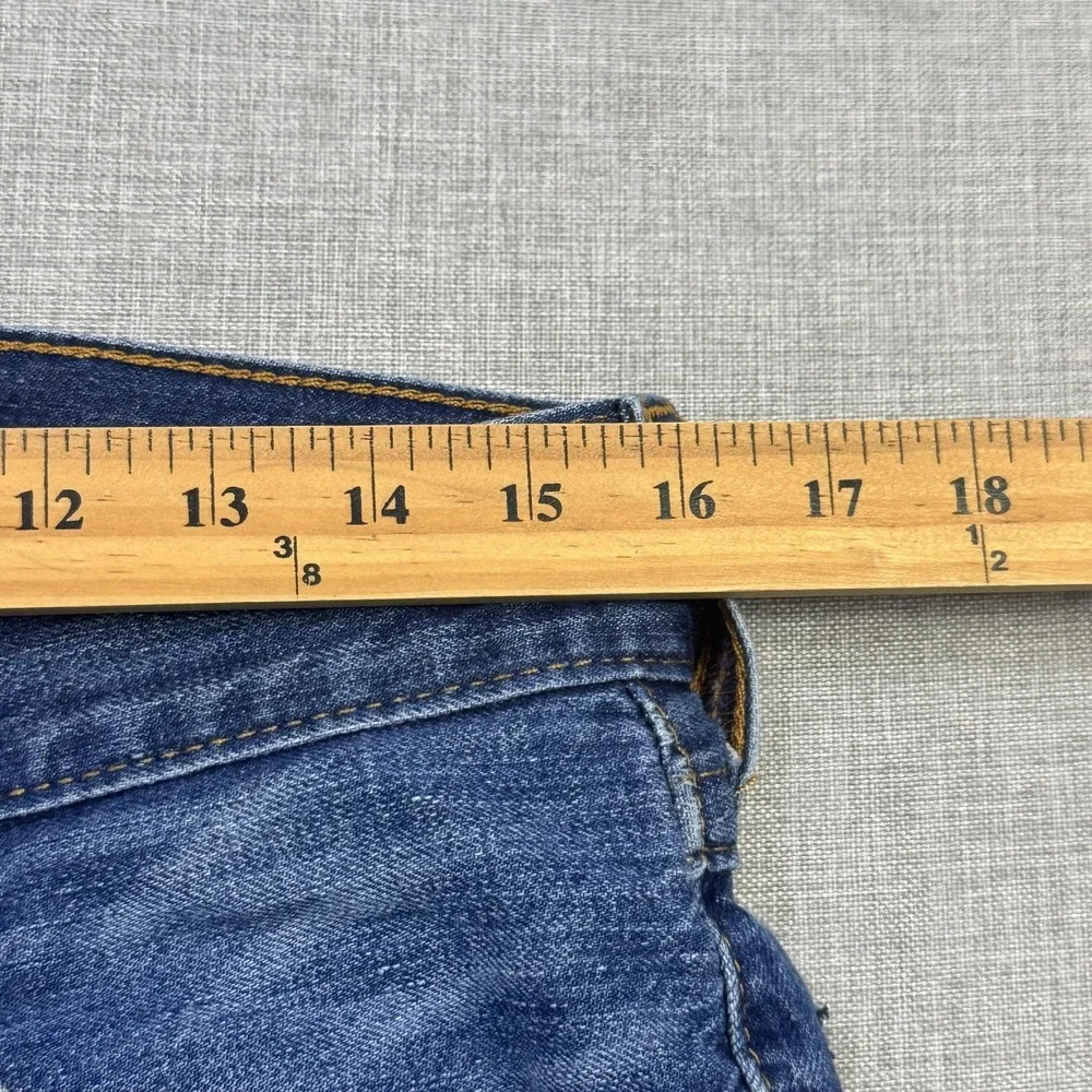 True Religion Vintage Straight Leg Jeans Mens 31x30 Blue Made USA Flap MQ2859Y9